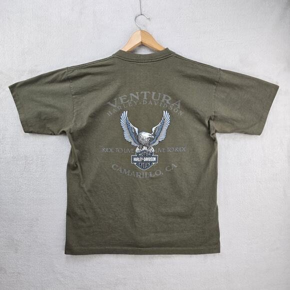 Vintage Harley Davidson Shirt Large Venture Eagle Single Stitch USA Made - Picture 9 of 14